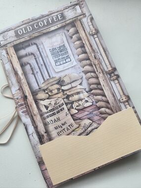 "COFFEE LIFE" Handmade Junk Journal Fully Decorated +50pcs Ephemera